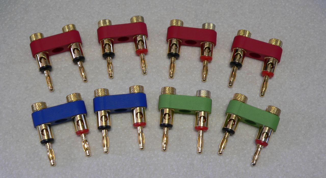 Color Assortment for Home Theater OlsonICS Dual Banana Plugs 1" Spacing