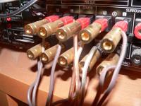 messy disorganized speaker wires