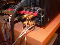 messy disorganized speaker wires